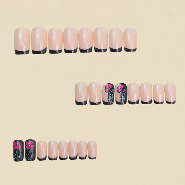 12 Sizes-24 Pcs Press On Nails Y1133