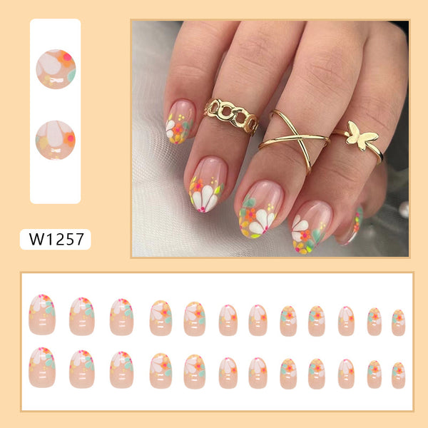 12 Sizes-24 Pcs Press On Nails W1257