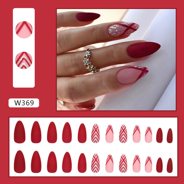 12 Sizes-24 Pcs Press On Nails W366
