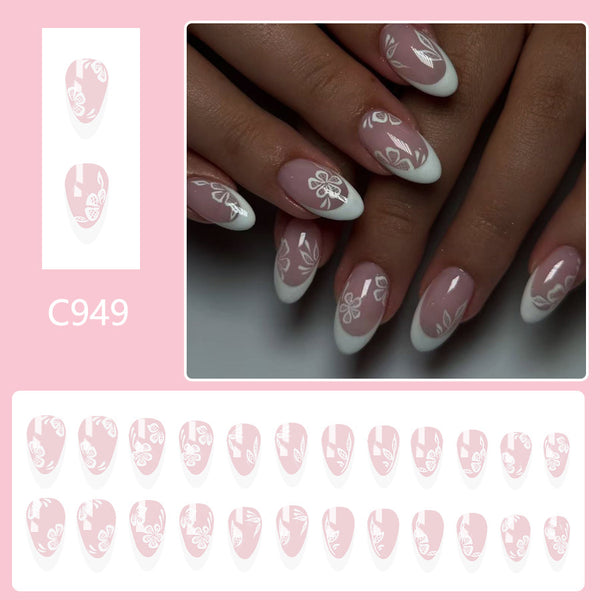 12 Sizes-24 Pcs Press On Nails C949