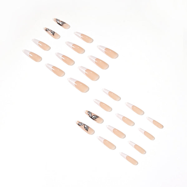 12 Sizes-24 Pcs Press On Nails JP1398