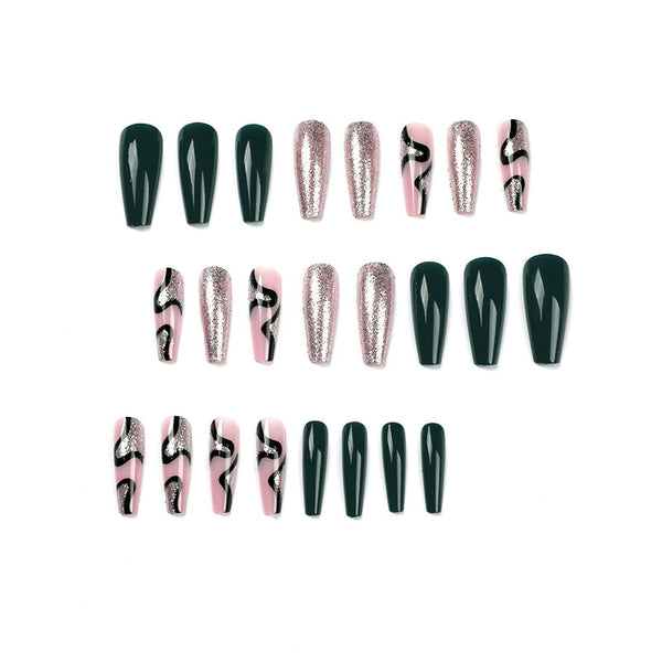 12 Sizes-24 Pcs Press On Nails JP1757