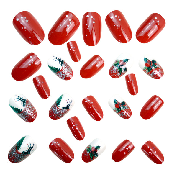 12 Sizes-24 Pcs Press On Nails Y1257