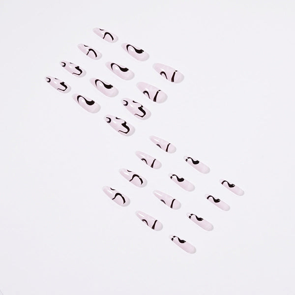 Almond Blue Glossy Press on Nails