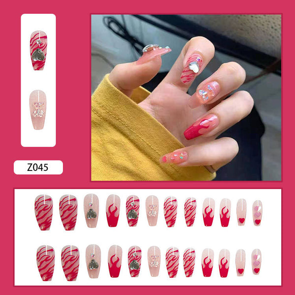 12 Sizes-24 Pcs Press On Nails Z041