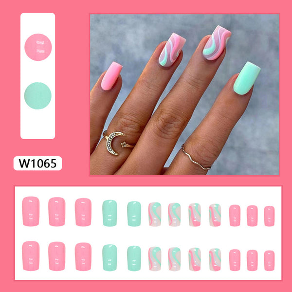 12 Sizes-24 Pcs Press On Nails W1065