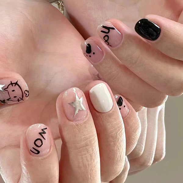 12 Sizes-24 Pcs Press On Nails R780