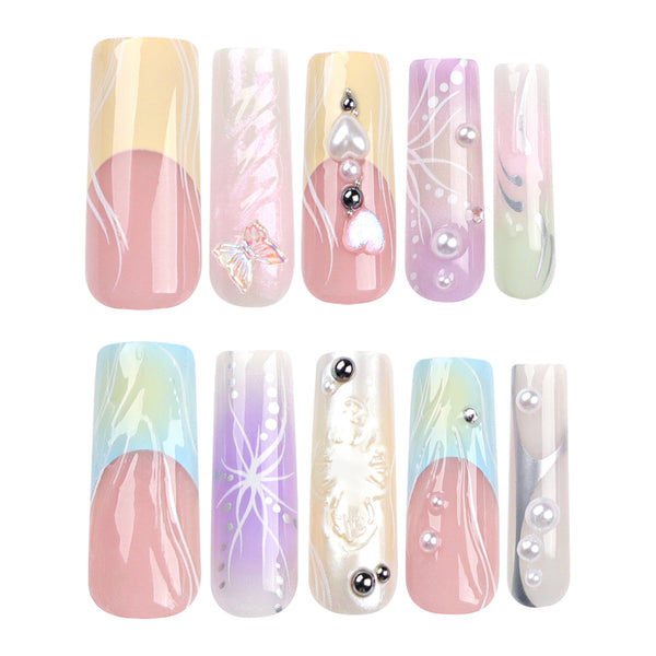 12 Sizes-24 Pcs Press On Nails JP3126