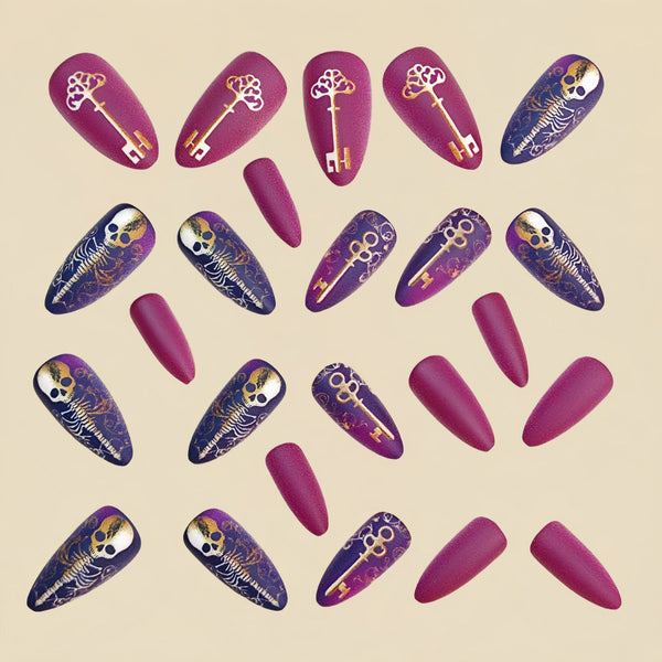 12 Sizes-24 Pcs Press On Nails Y1112