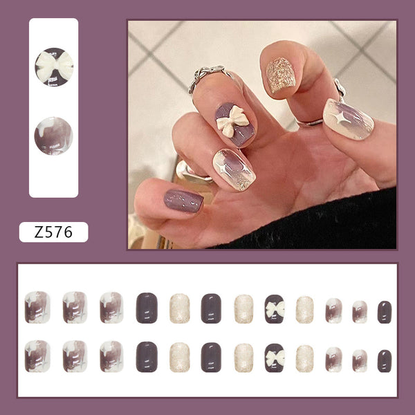 12 Sizes-24 Pcs Press On Nails Z576