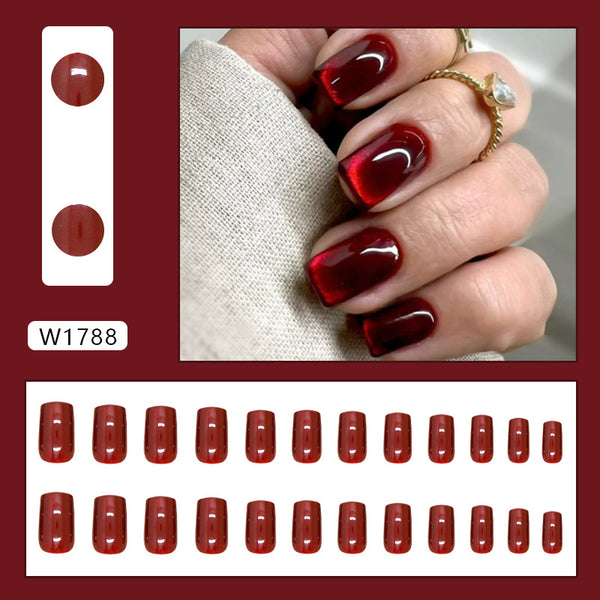 12 Sizes-24 Pcs Press On Nails W1788