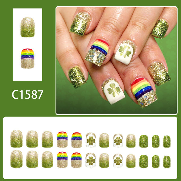 12 Sizes-24 Pcs Press On Nails C1587