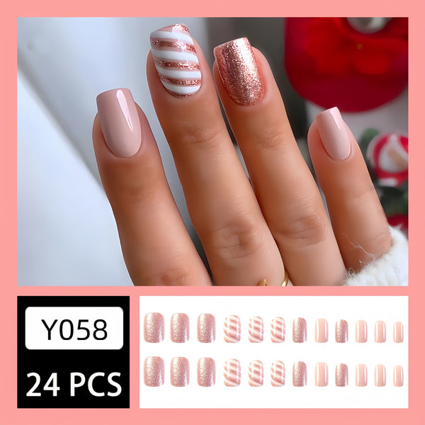 12 Sizes-24 Pcs Press On Nails Y058