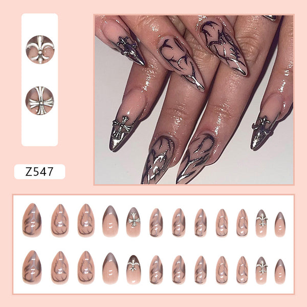 12 Sizes-24 Pcs Press On Nails Z547