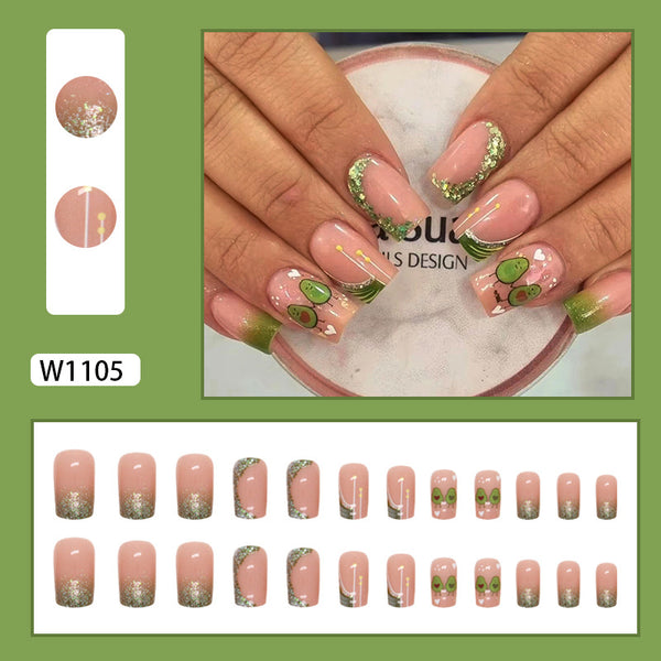 12 Sizes-24 Pcs Press On Nails W1105