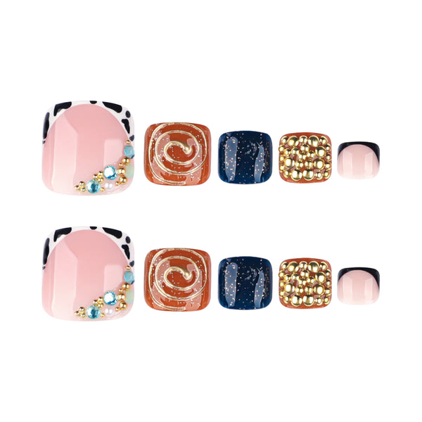 12 Sizes-24 Pcs Press On Nails JP4255