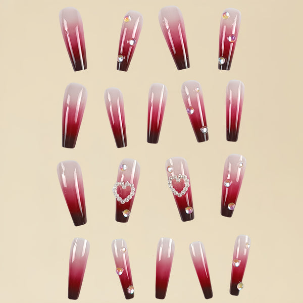 12 Sizes-24 Pcs Press On Nails D009