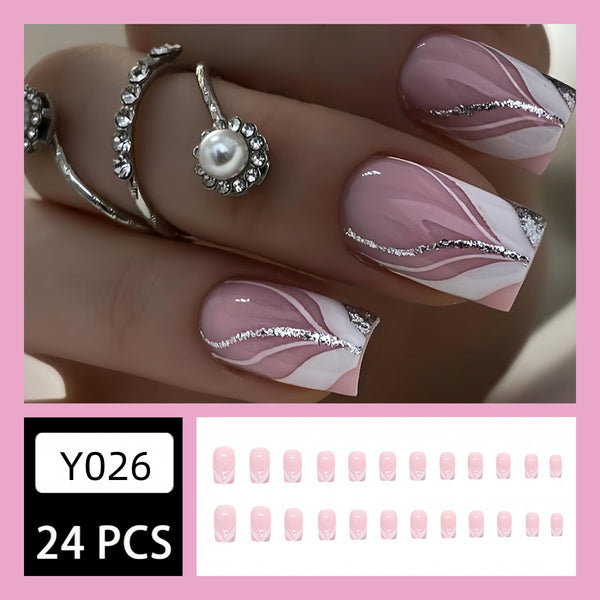 12 Sizes-24 Pcs Press On Nails Y026