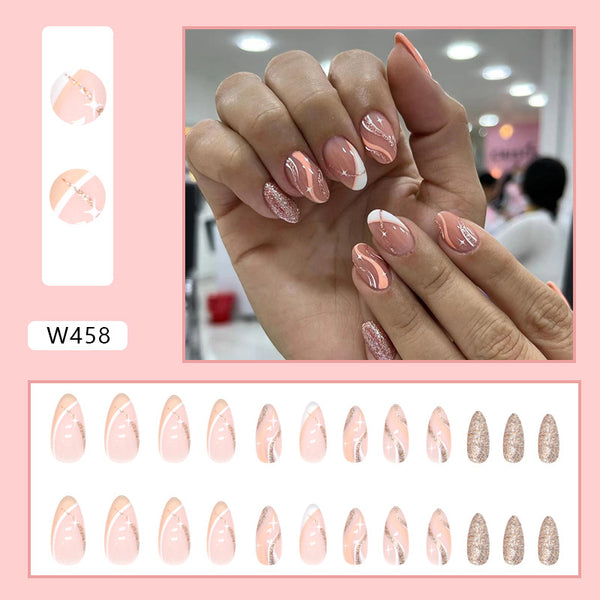 12 Sizes-24 Pcs Press On Nails W458