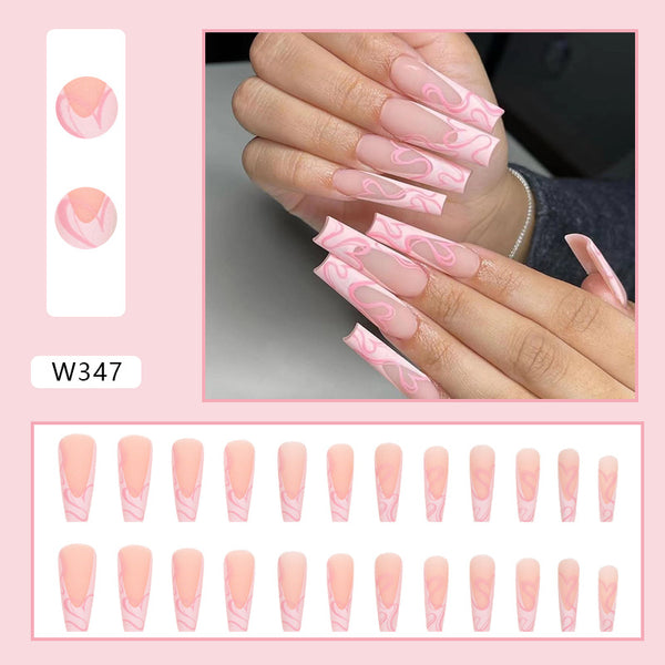 12 Sizes-24 Pcs Press On Nails W347