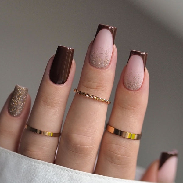 12 Sizes-24 Pcs Press On Nails BZ1417