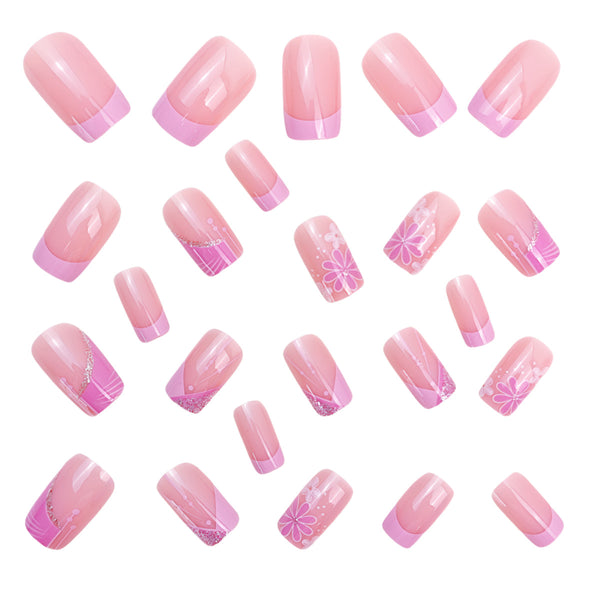12 Sizes-24 Pcs Press On Nails Y910