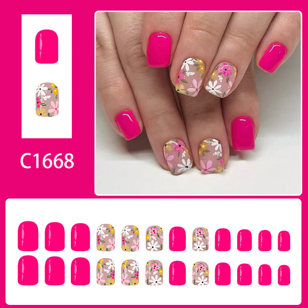 12 Sizes-24 Pcs Press On Nails C1668