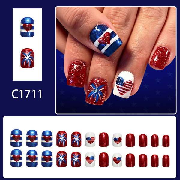 12 Sizes-24 Pcs Press On Nails C1711