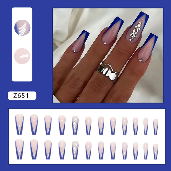 12 Sizes-24 Pcs Press On Nails Z651