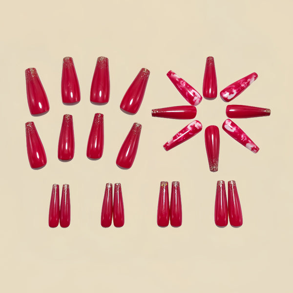 12 Sizes-24 Pcs Press On Nails Y1742