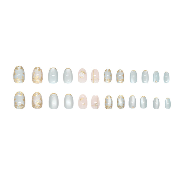12 Sizes-24 Pcs Press On Nails MY204