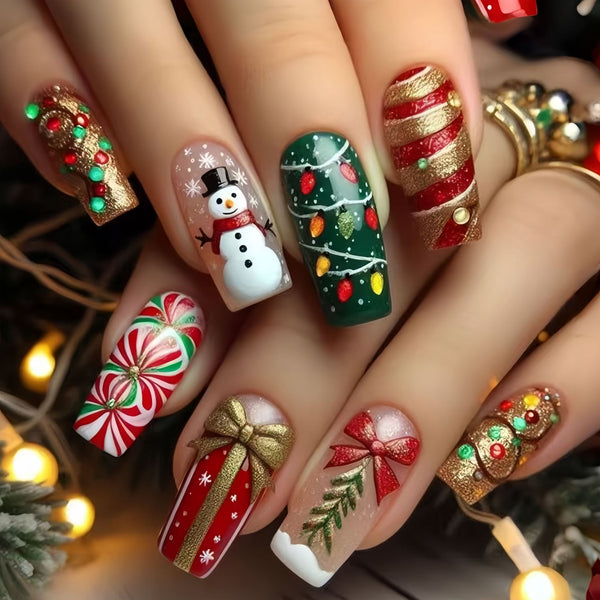 12 Sizes-24 Pcs Press On Nails Y1315