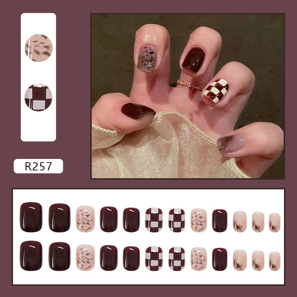 12 Sizes-24 Pcs Press On Nails R241