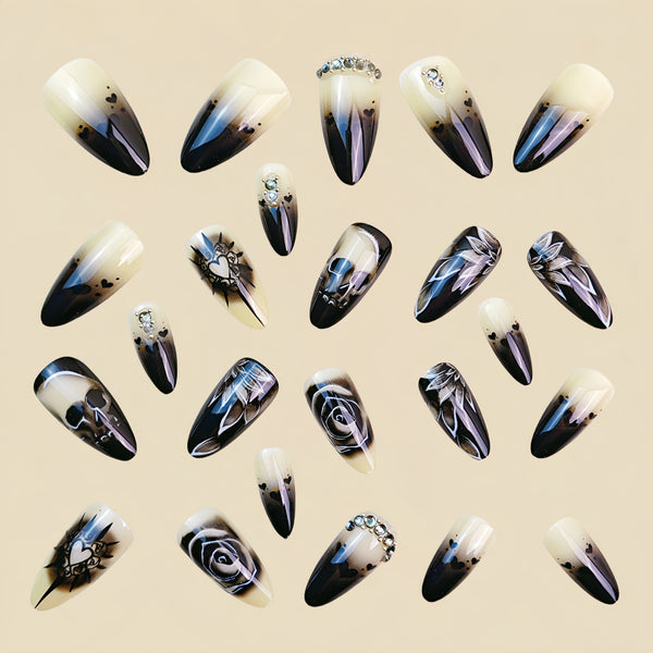12 Sizes-24 Pcs Press On Nails Y861