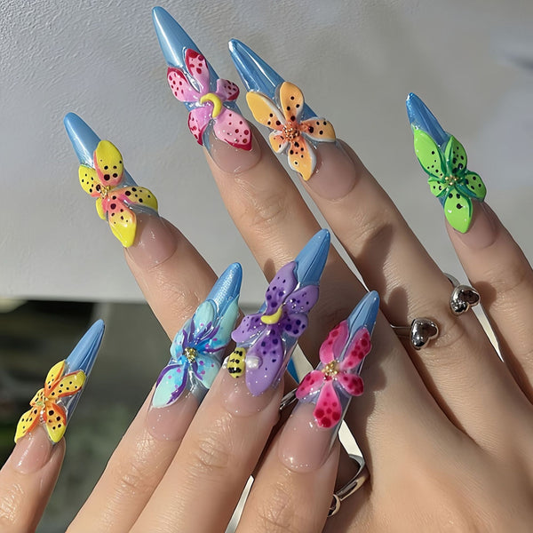 12 Sizes-24 Pcs Press On Nails Y1394