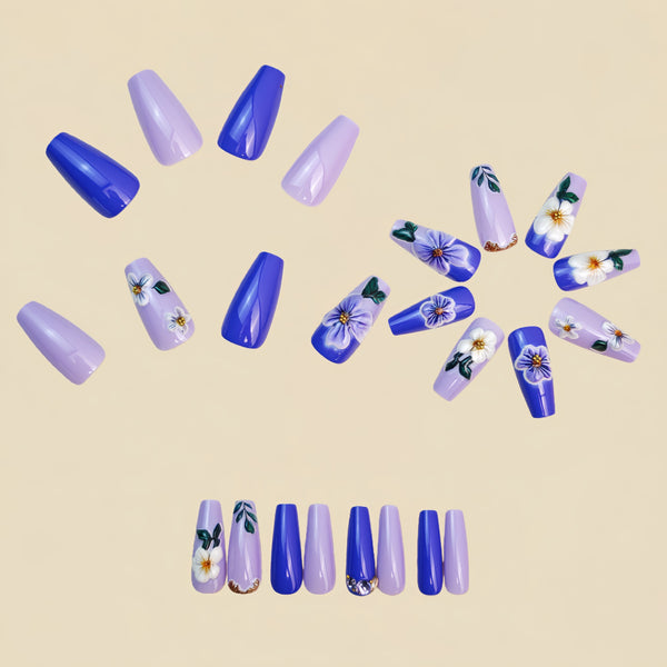 12 Sizes-24 Pcs Press On Nails Y1435