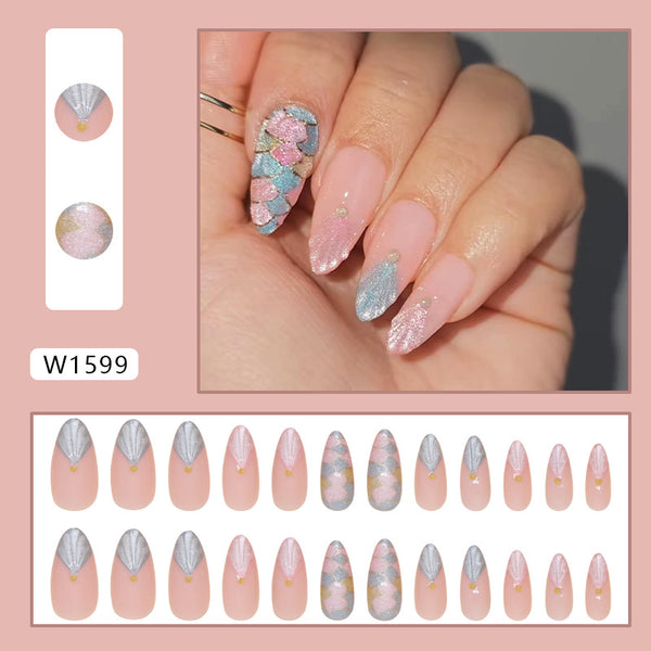 12 Sizes-24 Pcs Press On Nails W1599