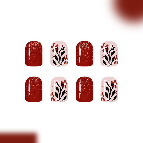 12 Sizes-24 Pcs Press On Nails C1098