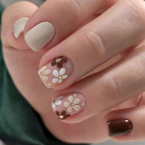 12 Sizes-24 Pcs Press On Nails W1632