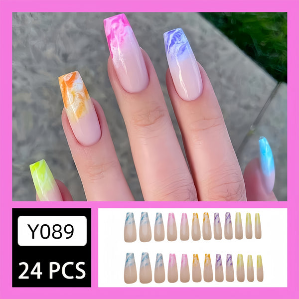 12 Sizes-24 Pcs Press On Nails Y089