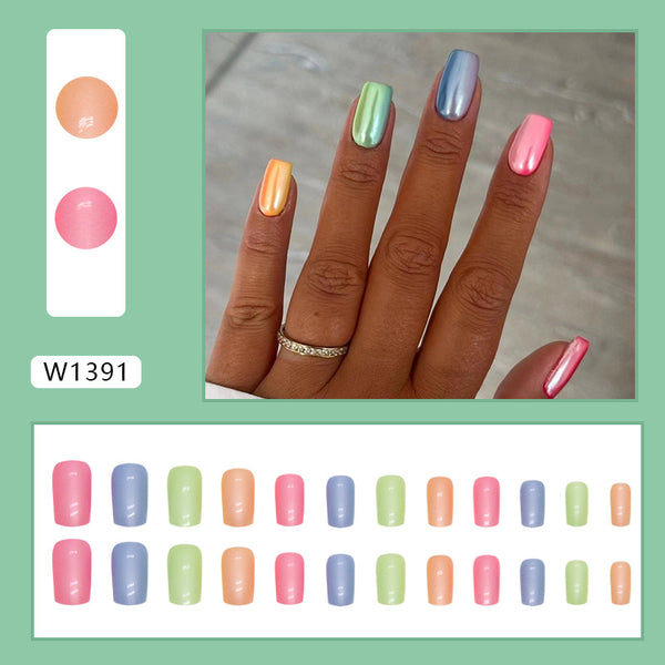 12 Sizes-24 Pcs Press On Nails W1391