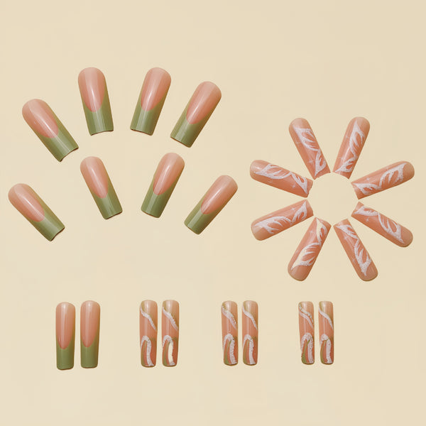 12 Sizes-24 Pcs Press On Nails Y121