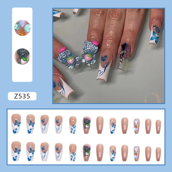 12 Sizes-24 Pcs Press On Nails Z535