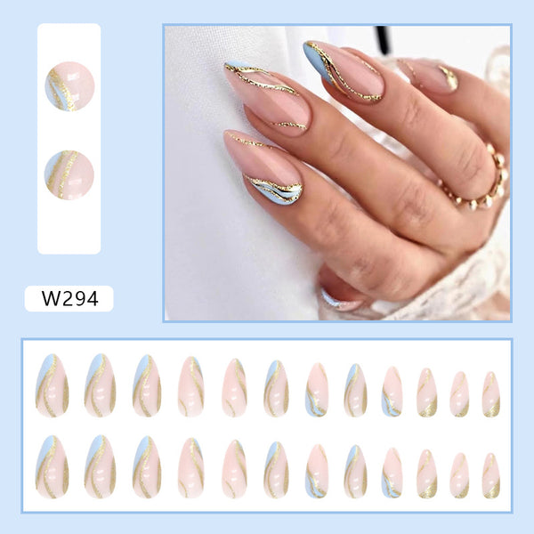 12 Sizes-24 Pcs Press On Nails W294