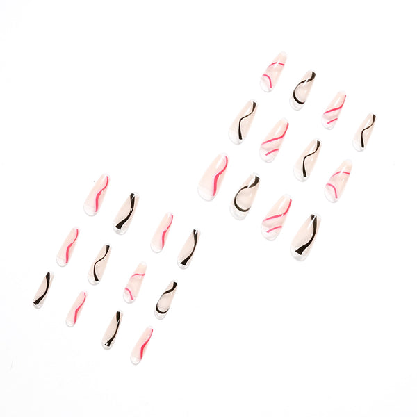 12 Sizes-24 Pcs Press On Nails JP1379