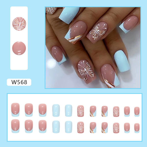 12 Sizes-24 Pcs Press On Nails W563