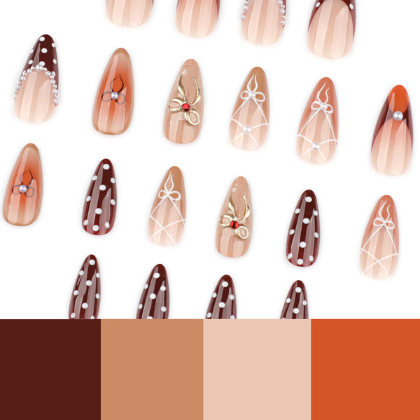 12 Sizes-24 Pcs Press On Nails JP4018