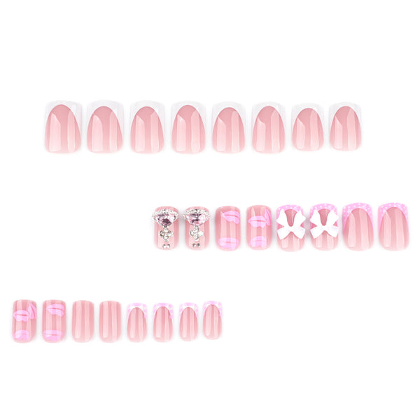 12 Sizes-24 Pcs Press On Nails JP3655