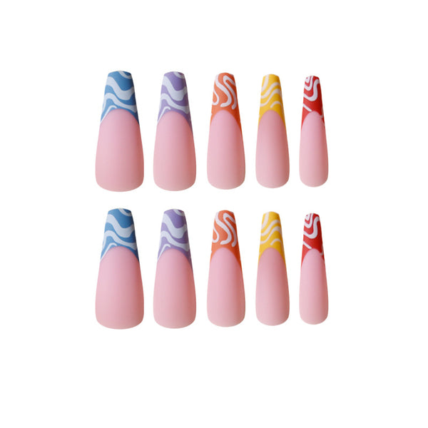 12 Sizes-24 Pcs Press On Nails JP1107