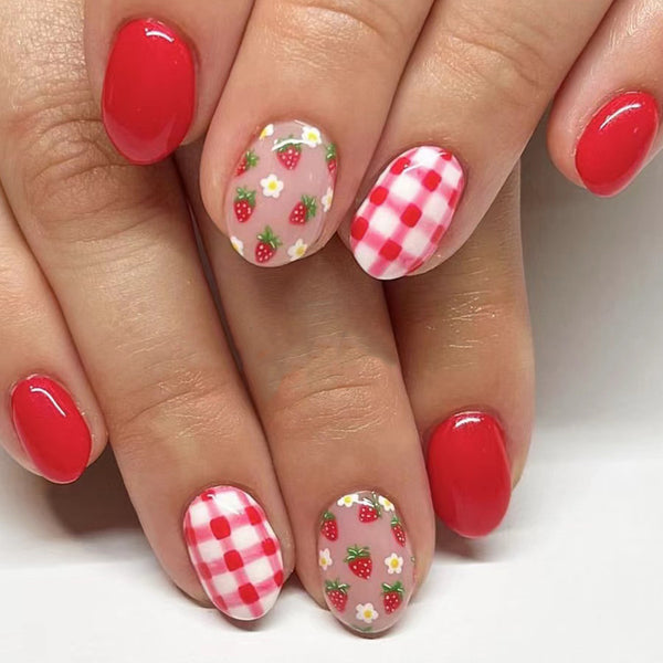 12 Sizes-24 Pcs Press On Nails C364